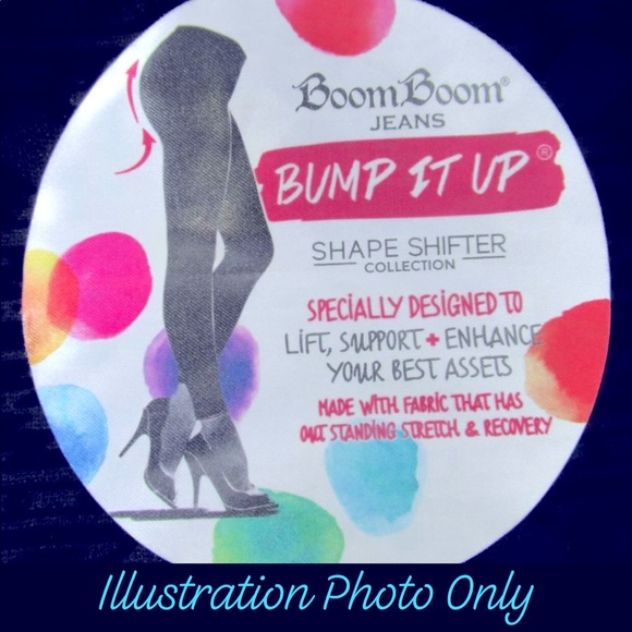 NEW BOOM BOOM Jeans Bump It Up Flocking Jegging Leggings Black Medium Juniors - Picture 3 of 14